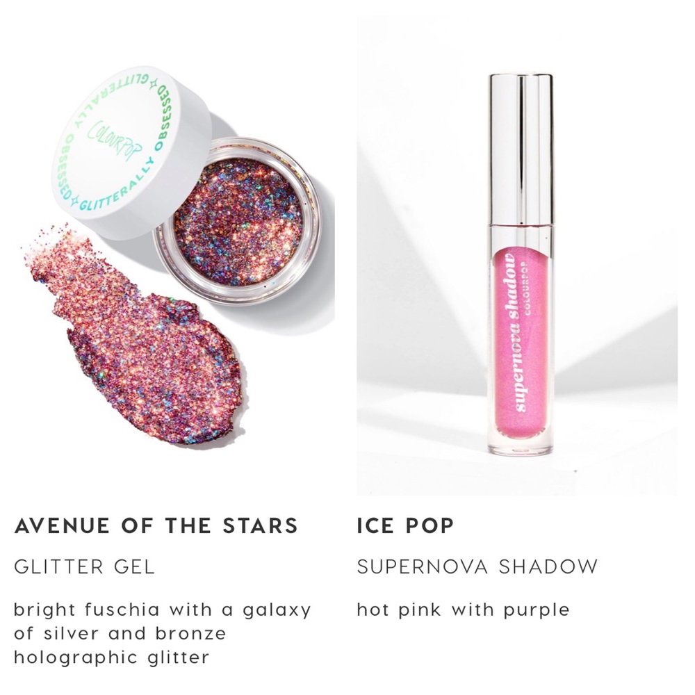 New colourpop eye glitter and shadow. 2 boxes